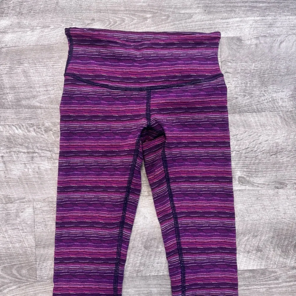 Lululemon Twist Wunder Under Low Rise Space Dyed Regal Plum Leggings Womens 2